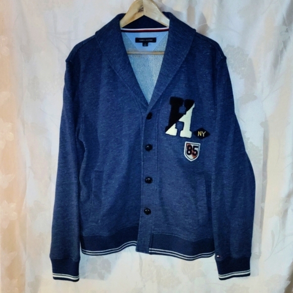 Tommy Hilfiger blue shawl collar cardigan - Picture 3 of 10